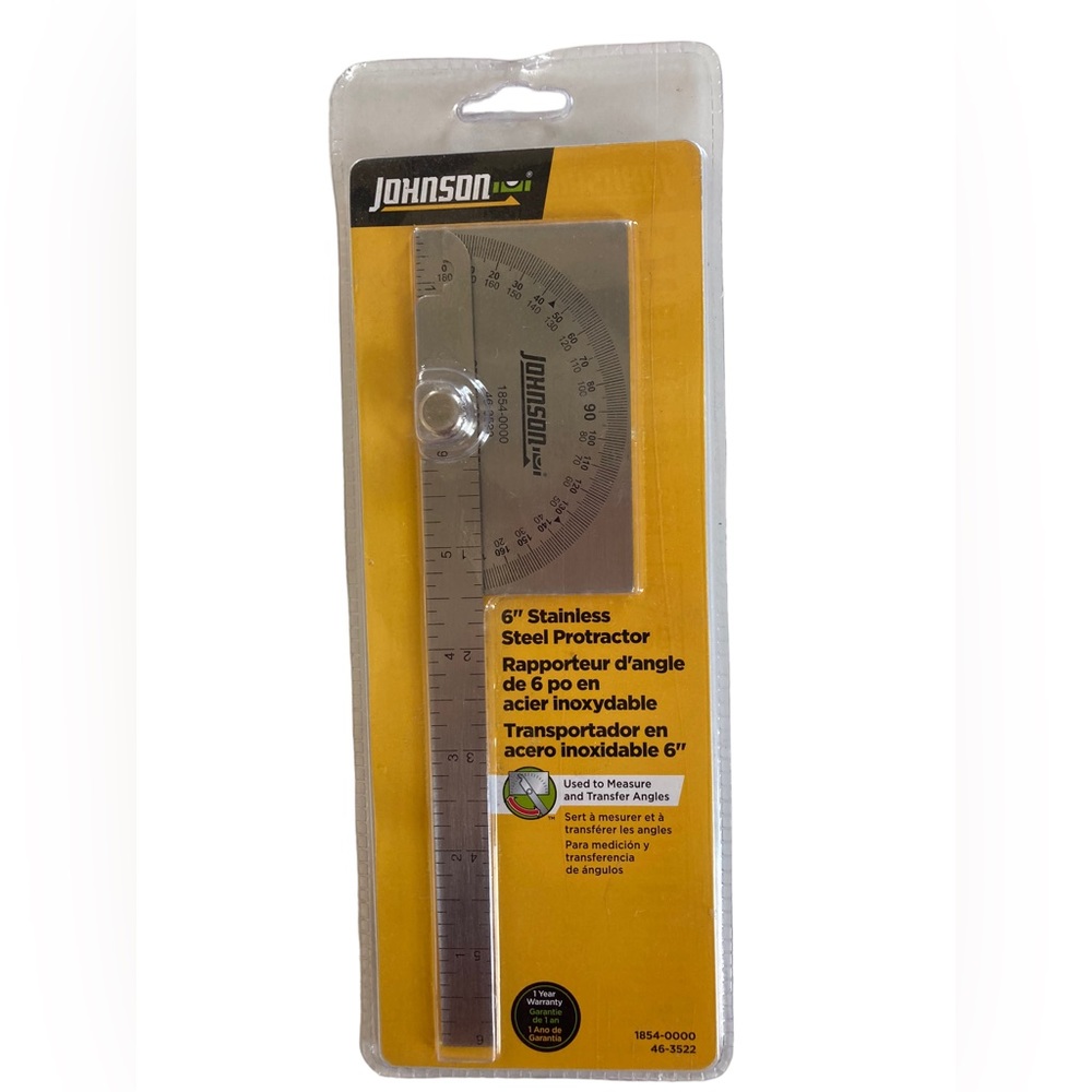 Johnson Level and Tool 6” Stainless Steel Protractor 2013 New NOS.